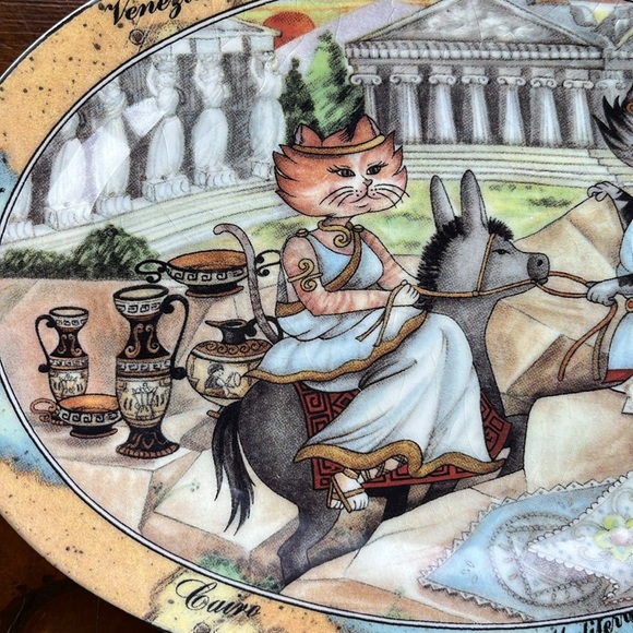 Tourist Cats Oval Plate Made in Italy - Picture 2 of 8